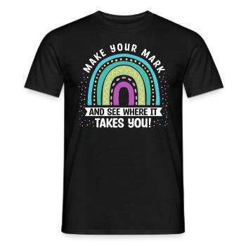 Machen Sie Sich Einen Zeichen Und Sehen Sie - Männer T-Shirt - Schwarz - Vorne - AI Model Male 178 light (178cm)