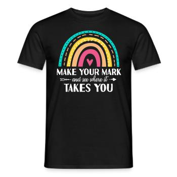 Machen Sie Sich Einen Zeichen Und Sehen Sie - Männer T-Shirt - Schwarz - Vorne - AI Model Male 178 light (178cm)