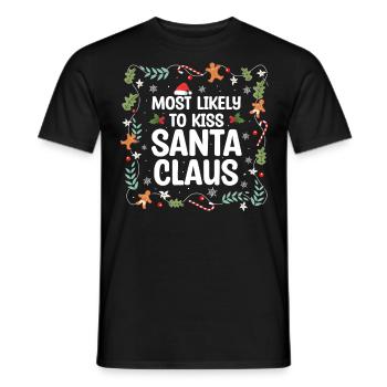 Citation de Noël, Citation de Noël drôle - T-shirt homme - noir - Devant - AI Model Male 178 light (178cm)
