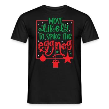 Citation de Noël, Citation de Noël drôle - T-shirt homme - noir - Devant - AI Model Male 178 light (178cm)