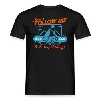 Ne me suivez plus Snowboard Sports d’hiver - T-shirt homme - noir - Devant - AI Model Male 178 light (178cm)