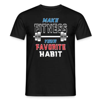 Cooles Fitness Design Hanteltraining - Männer T-Shirt - Schwarz - Vorne - AI Model Male 178 light (178cm)