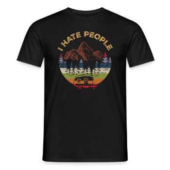 Je déteste les gens - Nature, Camping, Plein air - T-shirt homme - noir - Devant - AI Model Male 178 light (178cm)
