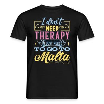 Je n’ai pas besoin de thérapie - Malta Island - T-shirt homme - noir - Devant - AI Model Male 178 light (178cm)
