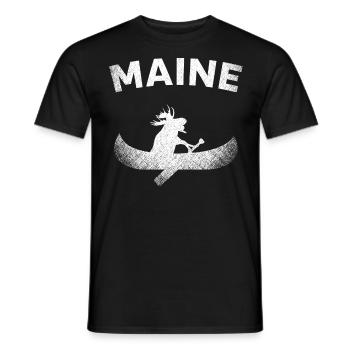 Maine, wapiti pagayeur - T-shirt homme - noir - Devant - AI Model Male 178 light (178cm)