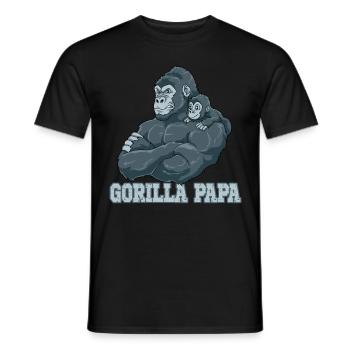 Gorilla Papa Vater und Baby Papa Vatertag - Männer T-Shirt - Schwarz - Vorne - AI Model Male 178 light (178cm)