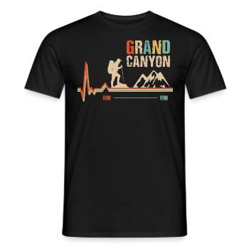 Grand Canyon, Rim An Rim Canyon, - Männer T-Shirt - Schwarz - Vorne - AI Model Male 178 light (178cm)