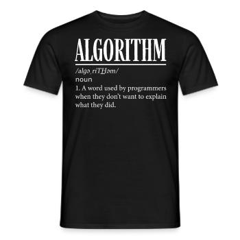Algorithm programmer, coding, encoder - Men's T-Shirt - black - Front - AI Model Male 178 light (178cm)