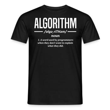 Algorithm programmer, coding, encoder - Men's T-Shirt - black - Front - AI Model Male 178 light (178cm)