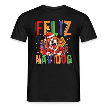 Feliz Navidog Hunde Weihnachten - Männer T-Shirt - Schwarz - Vorne - AI Model Male 178 light (178cm)