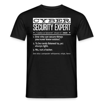 Expert en cybersécurité - T-shirt homme - noir - Devant - AI Model Male 178 light (178cm)