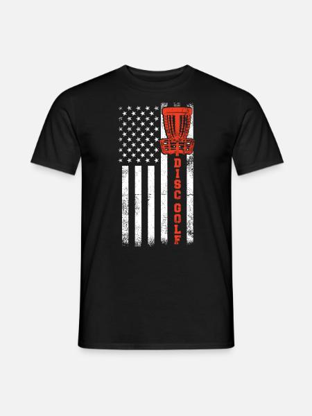 Discgolf, Discgolf US -Flagge - Männer T-Shirt - Schwarz