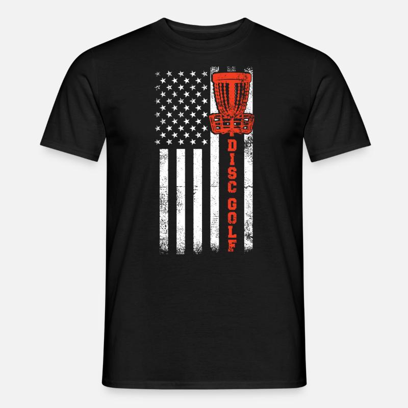 Discgolf, Discgolf US -Flagge - Männer T-Shirt - Schwarz