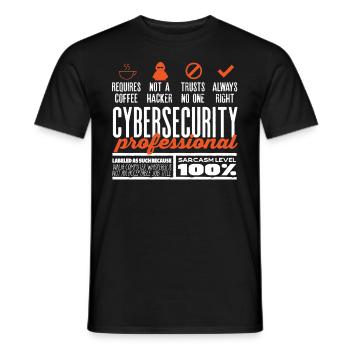Expert en cybersécurité - T-shirt homme - noir - Devant - AI Model Male 178 light (178cm)