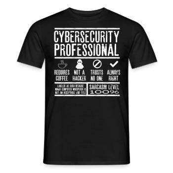 Expert en cybersécurité - T-shirt homme - noir - Devant - AI Model Male 178 light (178cm)
