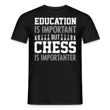 chess, chess player, chess quote - Men's T-Shirt - black - Front - AI Model Male 178 light (178cm)