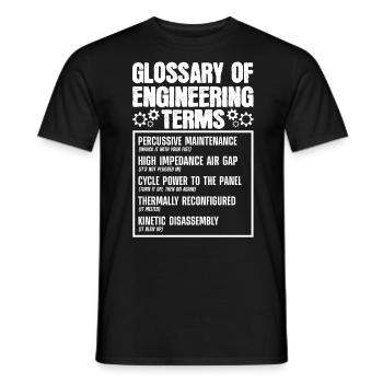 Glossar Der Technischen Begriffe - Männer T-Shirt - Schwarz - Vorne - AI Model Male 178 light (178cm)