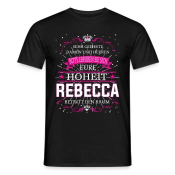 Eure Hoheit Rebecca betritt den Raum - Männer T-Shirt - Schwarz - Vorne - AI Model Male 178 light (178cm)