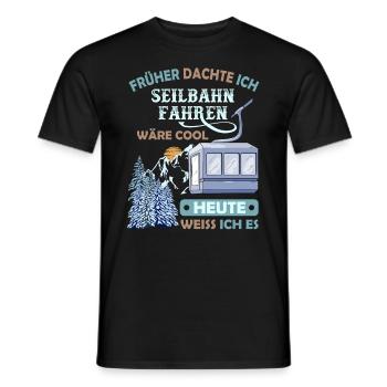 Seilbahn Bergbahn Gondel Bergstation - Männer T-Shirt - Schwarz - Vorne - AI Model Male 178 light (178cm)