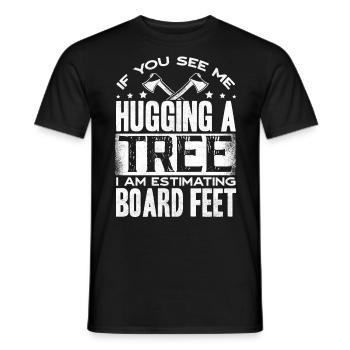 Baumumarmung, Holzbearbeitung, Holzarbeiter - Männer T-Shirt - Schwarz - Vorne - AI Model Male 178 light (178cm)