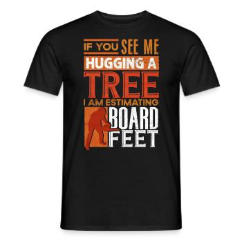 Baumumarmung, Holzbearbeitung, Holzarbeiter - Männer T-Shirt - Schwarz - Vorne - AI Model Male 178 light (178cm)