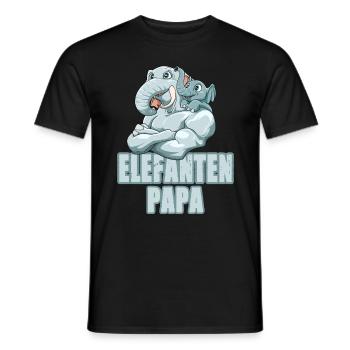 Starker Elefant mit Elefanten Kind - Männer T-Shirt - Schwarz - Vorne - AI Model Male 178 light (178cm)