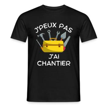j ai chantier - T-shirt homme - noir - Devant - AI Model Male 178 light (178cm)