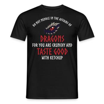 Citation de ketchup de dragon, dragon - T-shirt homme - noir - Devant - AI Model Male 178 light (178cm)