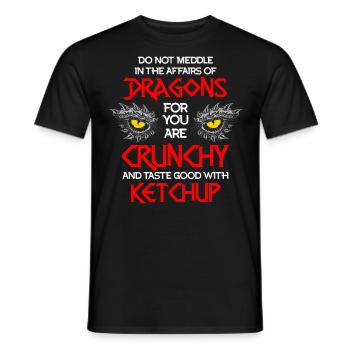 Citation de ketchup de dragon, dragon - T-shirt homme - noir - Devant - AI Model Male 178 light (178cm)