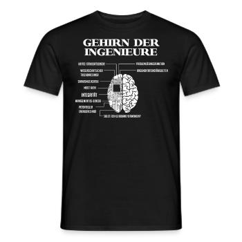 Gehirn eines Ingenieurs, Ingenieure - Männer T-Shirt - Schwarz - Vorne - AI Model Male 178 light (178cm)