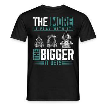 Steam locomotive, railway engineer, train engineer - Men's T-Shirt - black - Front - AI Model Male 178 light (178cm)