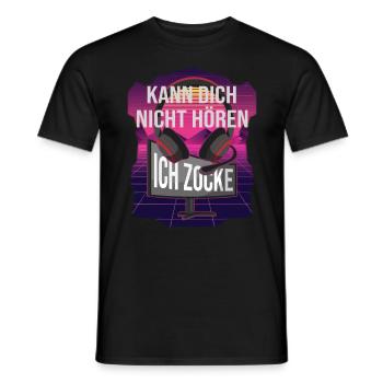 Ich zocke - Gamer Gaming Zocker headset - Männer T-Shirt - Schwarz - Vorne - AI Model Male 178 light (178cm)