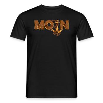 Moin - Anchor dialect North Sea Moin Moin - Men's T-Shirt - black - Front - AI Model Male 178 light (178cm)