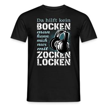 Zocken Gamen Spielen Bocken PC Headset - Männer T-Shirt - Schwarz - Vorne - AI Model Male 178 light (178cm)