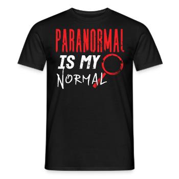 Ghost Hunter, EMF meter, thermal camera - Men's T-Shirt - black - Front - AI Model Male 178 light (178cm)