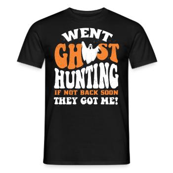 Ghost Hunter, EMF meter, thermal camera - Men's T-Shirt - black - Front - AI Model Male 178 light (178cm)