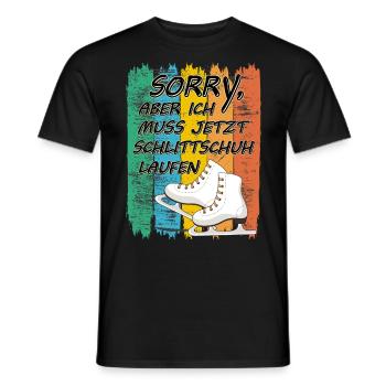Schlittschuhlaufen Schlittschuhe Wintersport - Männer T-Shirt - Schwarz - Vorne - AI Model Male 178 light (178cm)