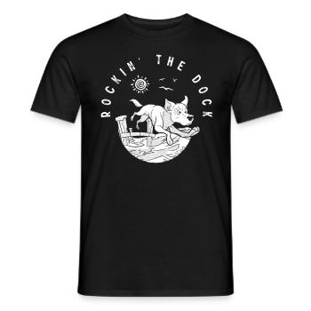 Plongée à quai, sports canins - T-shirt homme - noir - Devant - AI Model Male 178 light (178cm)