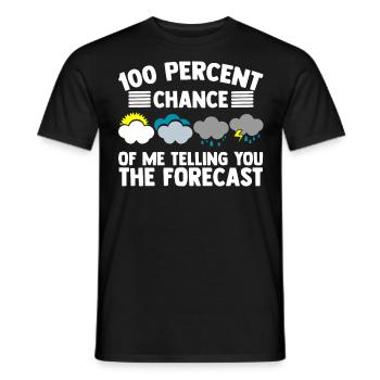 Météorologue, météorologue, prévisions météorologiques - T-shirt homme - noir - Devant - AI Model Male 178 light (178cm)