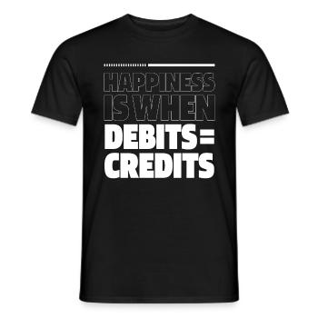 Happiness Is When Debits = Credits - Accountant - Men's T-Shirt - black - Front - AI Model Male 178 light (178cm)