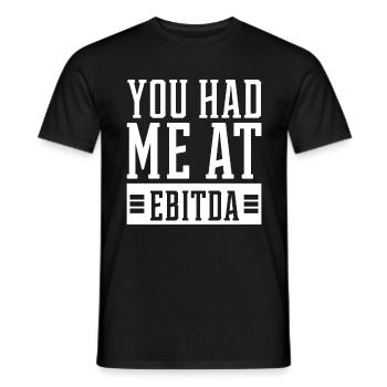 You Had Me at EBITDA - Accountant Funny Gift - Men's T-Shirt - black - Front - AI Model Male 178 light (178cm)
