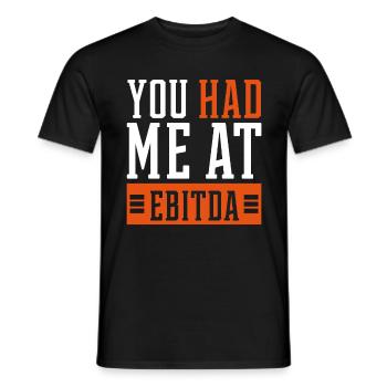 You Had Me at EBITDA - Accountant Funny Gift - Men's T-Shirt - black - Front - AI Model Male 178 light (178cm)