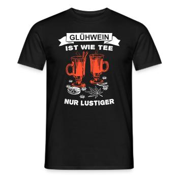 Glühwein ist wie Tee nur lustiger Spruch - Männer T-Shirt - Schwarz - Vorne - AI Model Male 178 light (178cm)
