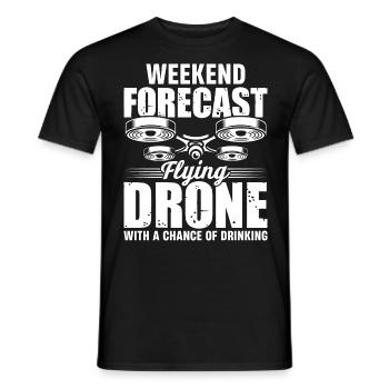 Drones, drones, drone flying - Men's T-Shirt - black - Front - AI Model Male 178 light (178cm)