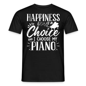 Piano, Pianiste - T-shirt homme - noir - Devant - AI Model Male 178 light (178cm)