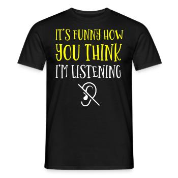 Deaf pride, hearing, disabled, deafness - Men's T-Shirt - black - Front - AI Model Male 178 light (178cm)