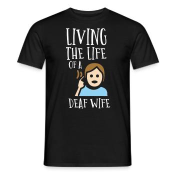 Deaf pride, hearing, disabled, deafness - Men's T-Shirt - black - Front - AI Model Male 178 light (178cm)
