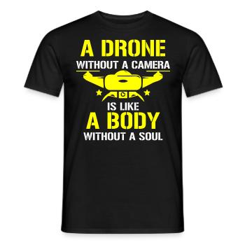 Drone flying, drones, drones, model aircraft - Men's T-Shirt - black - Front - AI Model Male 178 light (178cm)