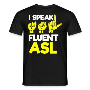 Deaf pride, hearing, disabled, deafness - Men's T-Shirt - black - Front - AI Model Male 178 light (178cm)
