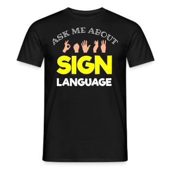 Deaf pride, hearing, disabled, deafness - Men's T-Shirt - black - Front - AI Model Male 178 light (178cm)